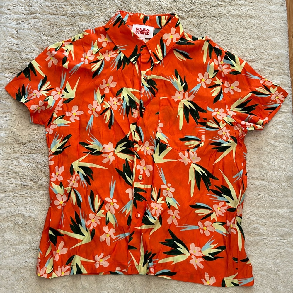 Solid & Striped Womens Medium Cabana Shirt Vida Floral